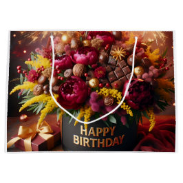 Herzlichen Glückwunsch zum Geburtstag, Blume und S Große Geschenktüte