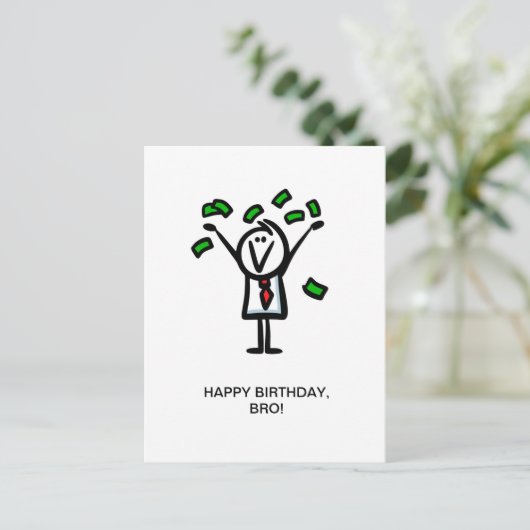 Herzlichen Glückwunsch zum Geburtstag, bro! Postkarte (Stehend Vorderseite)