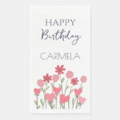 Herzlichen Glückwunsch zum Geburtstag Bunte Frühli Serviette (Vorderseite)