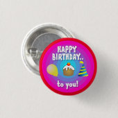 Herzlichen Glückwunsch zum Geburtstag! Circle Desi Button (Vorne & Hinten)