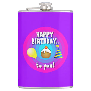 Herzlichen Glückwunsch zum Geburtstag! Circle Desi Flachmann