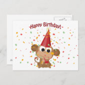 Herzlichen Glückwunsch zum Geburtstag Confetti Mon Postkarte (Vorne/Hinten)