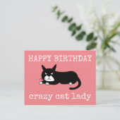 Herzlichen Glückwunsch zum Geburtstag Crazy Cat La Postkarte (Stehend Vorderseite)