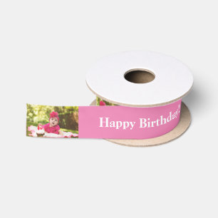 Herzlichen Glückwunsch zum Geburtstag Custom Foto  Satinband