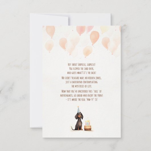 Herzlichen Glückwunsch zum Geburtstag - Dackel Bda (Rückseite)