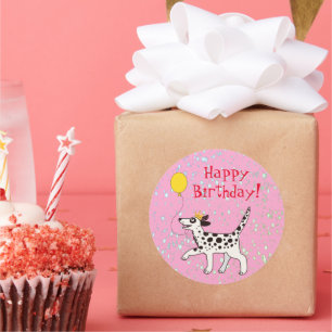Herzlichen Glückwunsch zum Geburtstag Dalmatiner Runder Aufkleber