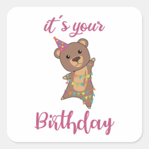 Herzlichen Glückwunsch zum Geburtstag, dass Sie Ni Quadratischer Aufkleber