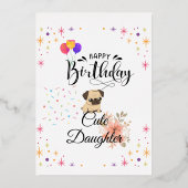 Herzlichen Glückwunsch zum Geburtstag der niedlich Folieneinladung (Vorderseite)