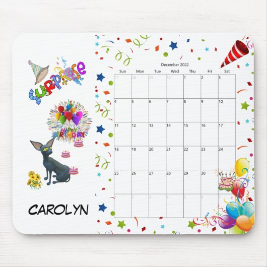 Herzlichen Glückwunsch zum Geburtstag Dezember 202 Mousepad (Vorne)