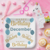 Herzlichen Glückwunsch zum Geburtstag Dezember Geb Pappteller (Party)