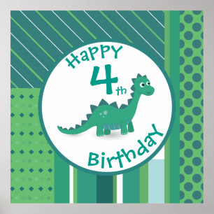 Herzlichen Glückwunsch zum Geburtstag Dinosaurier- Poster