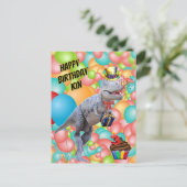 Herzlichen Glückwunsch zum Geburtstag Dinosaurier! Postkarte (Stehend Vorderseite)