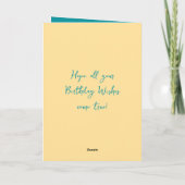 Herzlichen Glückwunsch zum Geburtstag, einen Wunsc Karte (Rückseite)