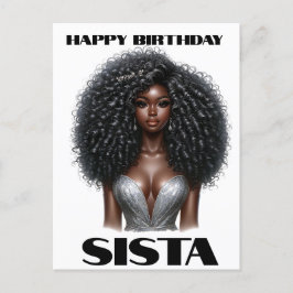 Herzlichen Glückwunsch zum Geburtstag einer schwar Feiertagspostkarte