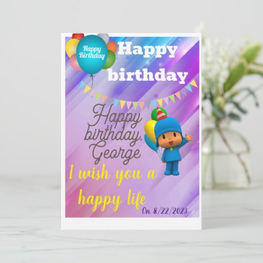 Herzlichen Glückwunsch zum Geburtstag Einladung (Stehend Vorderseite)