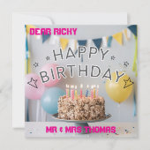 Herzlichen Glückwunsch zum Geburtstag! 🎉 🎂 Einladung (Vorderseite)