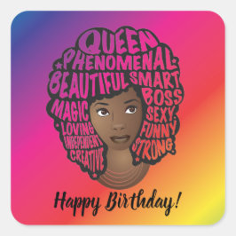 Herzlichen Glückwunsch zum Geburtstag, Ermutigung  Quadratischer Aufkleber