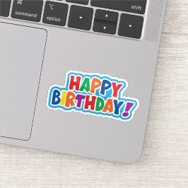 Herzlichen Glückwunsch zum Geburtstag, farbiger Au Aufkleber