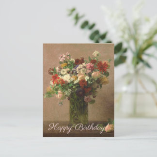 Herzlichen Glückwunsch zum Geburtstag - Floral Bou Postkarte