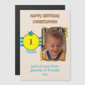 Herzlichen Glückwunsch zum Geburtstag Foto altersb Magneteinladung (Vorne/Hinten)