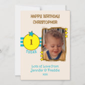 Herzlichen Glückwunsch zum Geburtstag Foto altersb Magneteinladung (Vorderseite)