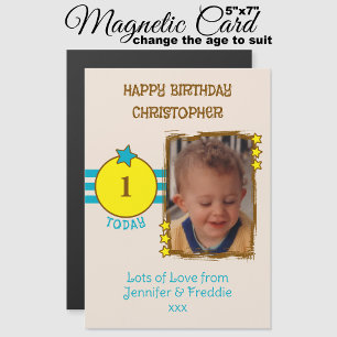 Herzlichen Glückwunsch zum Geburtstag Foto altersb Magneteinladung