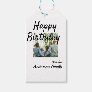 Herzlichen Glückwunsch zum Geburtstag Foto Familie Geschenkanhänger