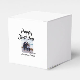 Herzlichen Glückwunsch zum Geburtstag Foto Familie Geschenkschachtel