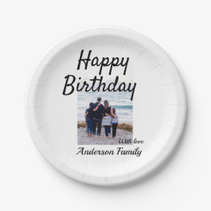 Herzlichen Glückwunsch zum Geburtstag Foto Familie Pappteller