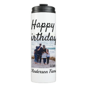 Herzlichen Glückwunsch zum Geburtstag Foto Familie Thermosbecher