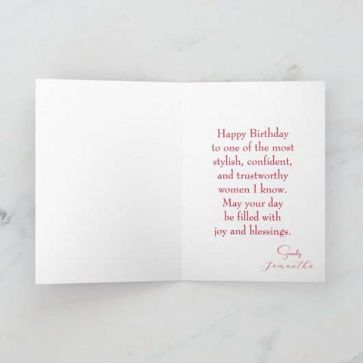 Herzlichen Glückwunsch zum Geburtstag Foto Karte (Innenseite)