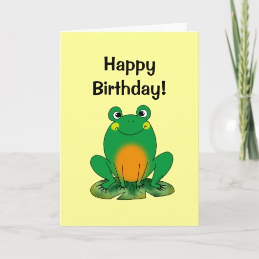 Herzlichen Glückwunsch zum Geburtstag! (frog) Karte (Vorderseite)