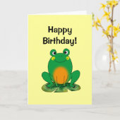 Herzlichen Glückwunsch zum Geburtstag! (frog) Karte (Gelbe Blume)