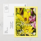 Herzlichen Glückwunsch zum Geburtstag fröhliche Bo Postkarte (Vorne/Hinten)