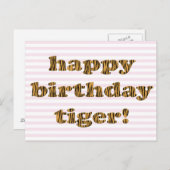 Herzlichen Glückwunsch zum Geburtstag! Fun Tiger P Postkarte (Vorne/Hinten)