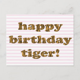 Herzlichen Glückwunsch zum Geburtstag! Fun Tiger P Postkarte