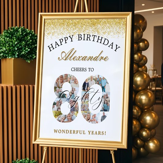 Herzlichen Glückwunsch zum Geburtstag für 80 Jahre Poster