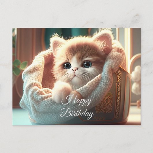 Herzlichen Glückwunsch zum Geburtstag für Cat Love Postkarte (Vorderseite)