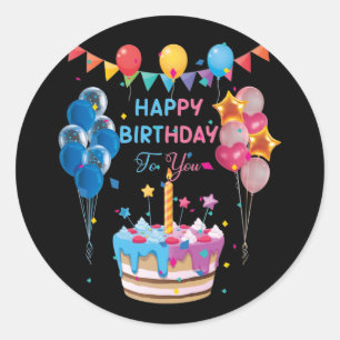 Herzlichen Glückwunsch zum Geburtstag für Sie Kuch Runder Aufkleber