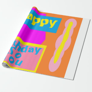 Herzlichen Glückwunsch zum Geburtstag für Sie rosa Geschenkpapier