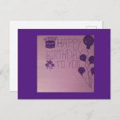 Herzlichen Glückwunsch zum Geburtstag für Sie viol Postkarte (Vorne/Hinten)