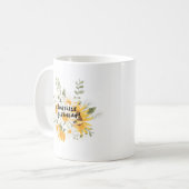 Herzlichen Glückwunsch zum Geburtstag, gelbe Blume Kaffeetasse (Vorderseite Links)