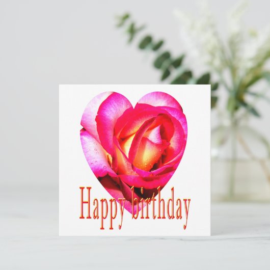 Herzlichen Glückwunsch zum Geburtstag, gelbe rote  (Stehend Vorderseite)