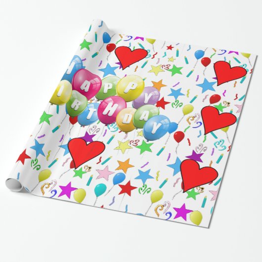 Herzlichen Glückwunsch zum Geburtstag! Geschenkpapier (Ungerollt)
