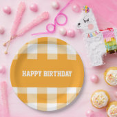 Herzlichen Glückwunsch zum Geburtstag Gingham Pappteller (Party)