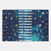 Herzlichen Glückwunsch zum Geburtstag! Goldsteine Geschenkpapier Set (Vorderseite 3)