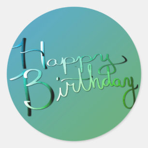  "Herzlichen Glückwunsch zum Geburtstag!" Handges Runder Aufkleber