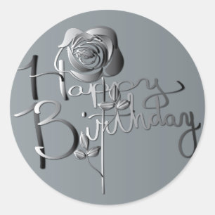 "Herzlichen Glückwunsch zum Geburtstag!" Handgesc Runder Aufkleber