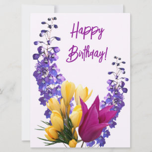 Herzlichen Glückwunsch zum Geburtstag hübsch lila- Feiertagskarte