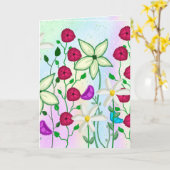 Herzlichen Glückwunsch zum Geburtstag, Hübsche Aqu Karte (Gelbe Blume)